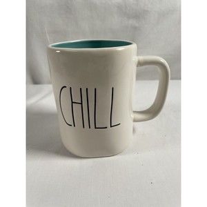 Rae Dunn Magenta CHILL Mug Ivory Teal Inside